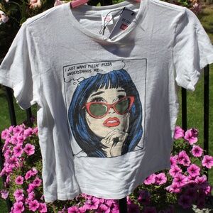 Re/Done Classic Tee I Just Want Pizza! Pizza Understands Me Vintage T-shirt XS